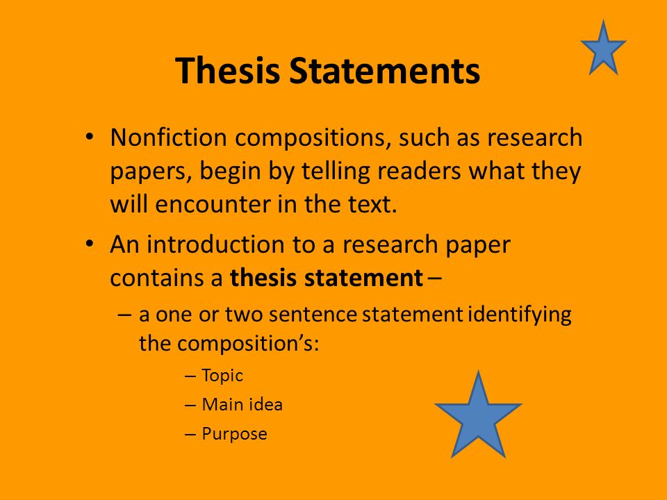 what is the goal of a thesis statement
